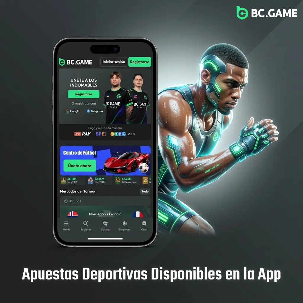 Apuestas deportivas en BC Game app para iPhone con más de 40 deportes disponibles en México