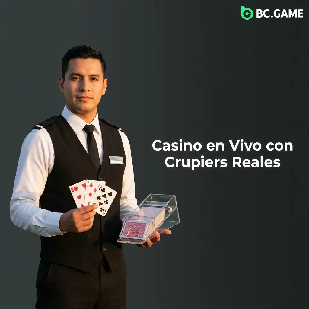 Casino en vivo BC Game con crupiers reales en HD, mesas de blackjack, ruleta y baccarat con Evolution Gaming