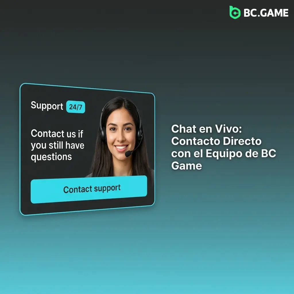 Chat en vivo de BC Game: contacto directo con soporte disponible 24/7 para resolver dudas en minutos