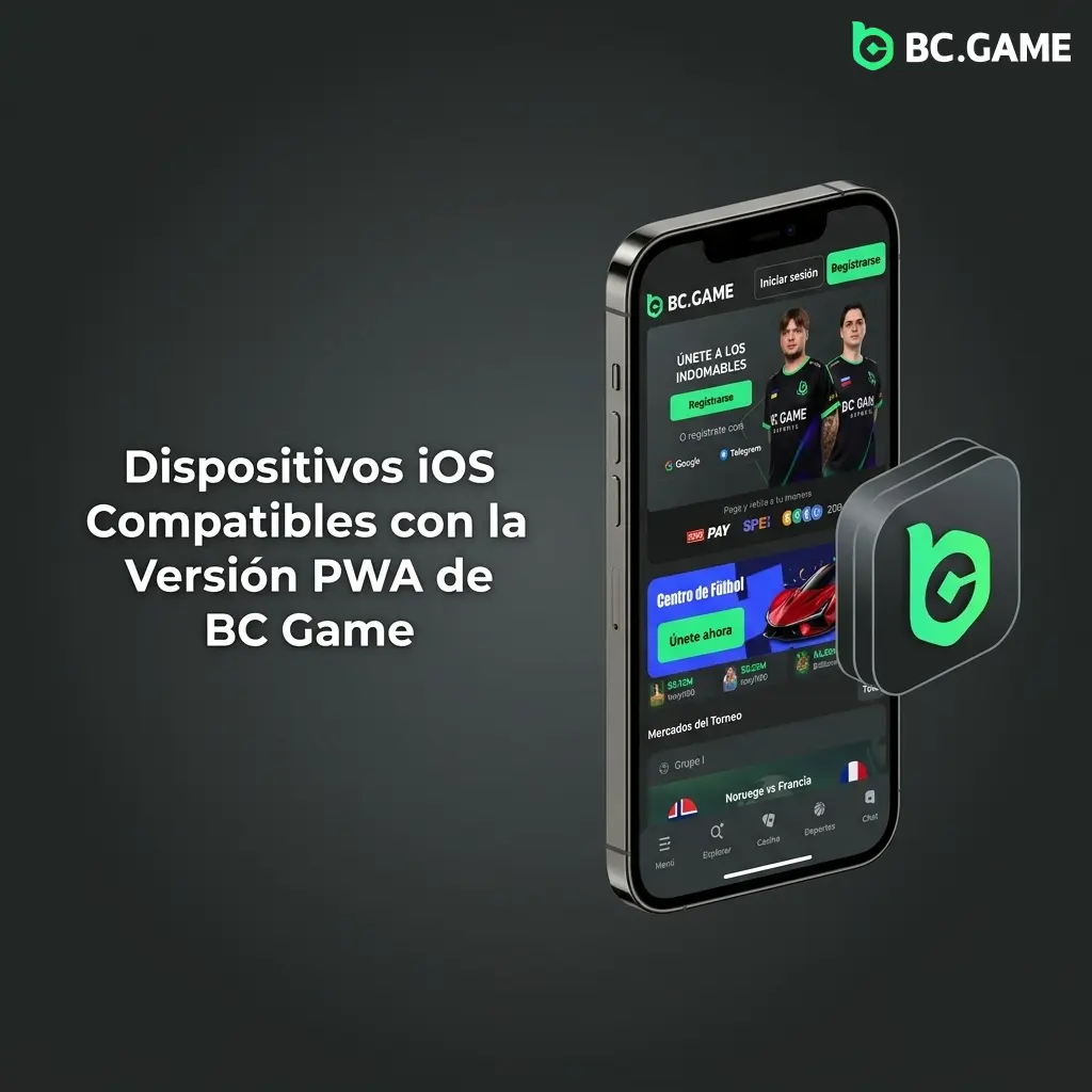 Dispositivos Apple iOS compatibles con PWA de BC Game: iPhone e iPad con iOS 13 y Safari 15 o superior