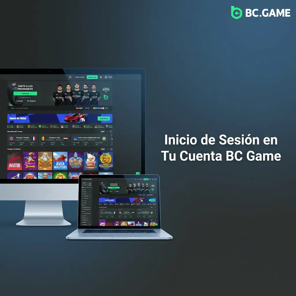 Pantalla de inicio de sesión en BC Game con opciones de acceso por correo, Google y Telegram